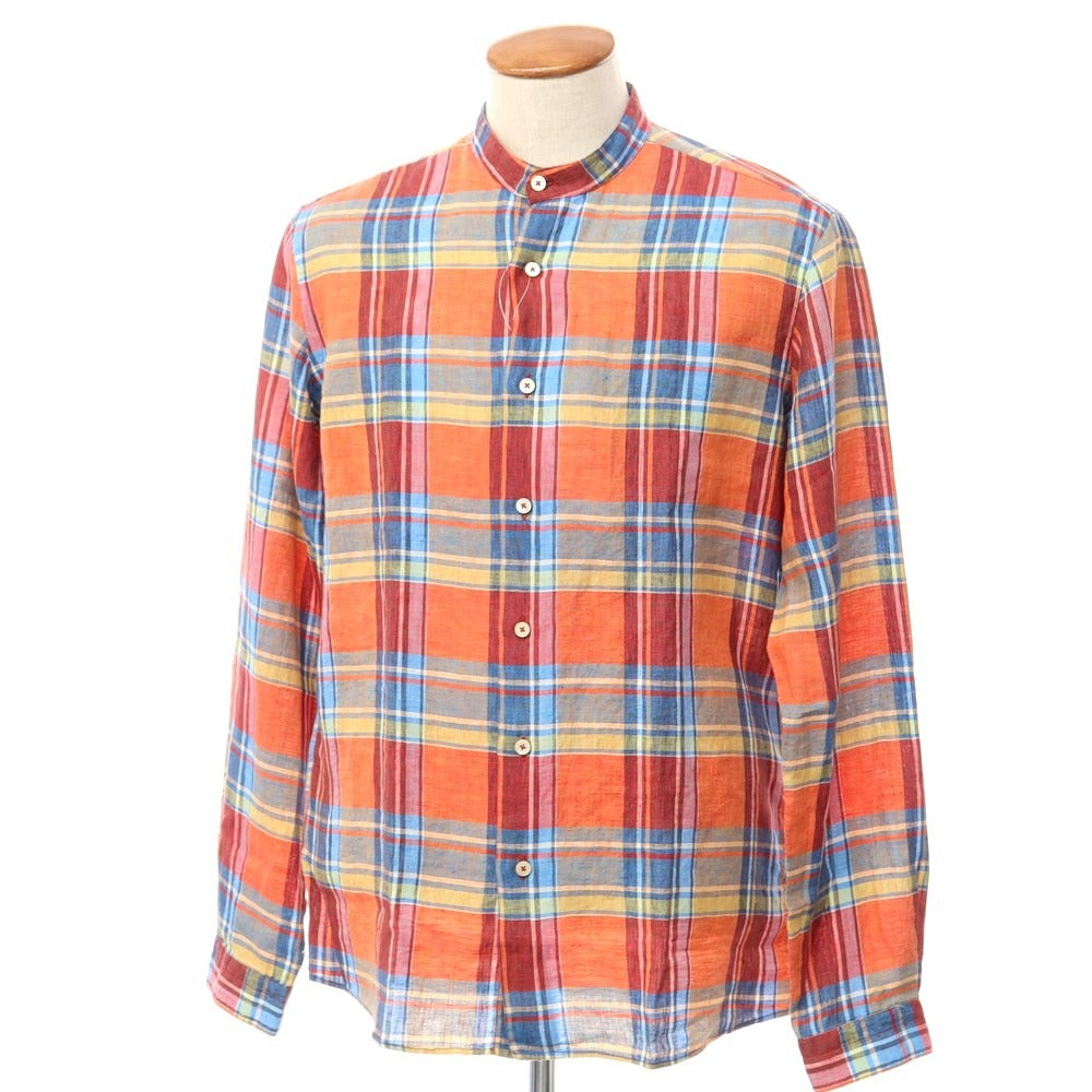 [Used] ALESSANDRO GHERARDI casual shirt
 Orange x Blue x Dark Red [Size M] [ORG] [S/S] [Condition Rank A] [Men&