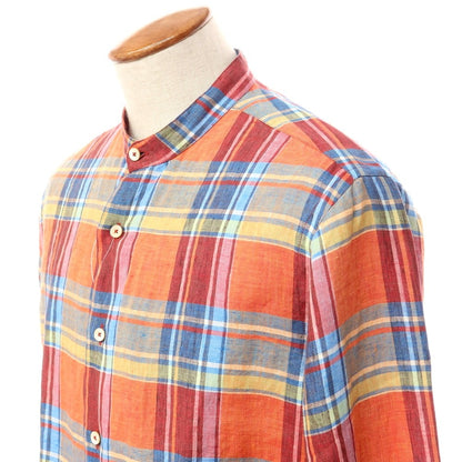 [Used] ALESSANDRO GHERARDI casual shirt
 Orange x Blue x Dark Red [Size M] [ORG] [S/S] [Condition Rank A] [Men&