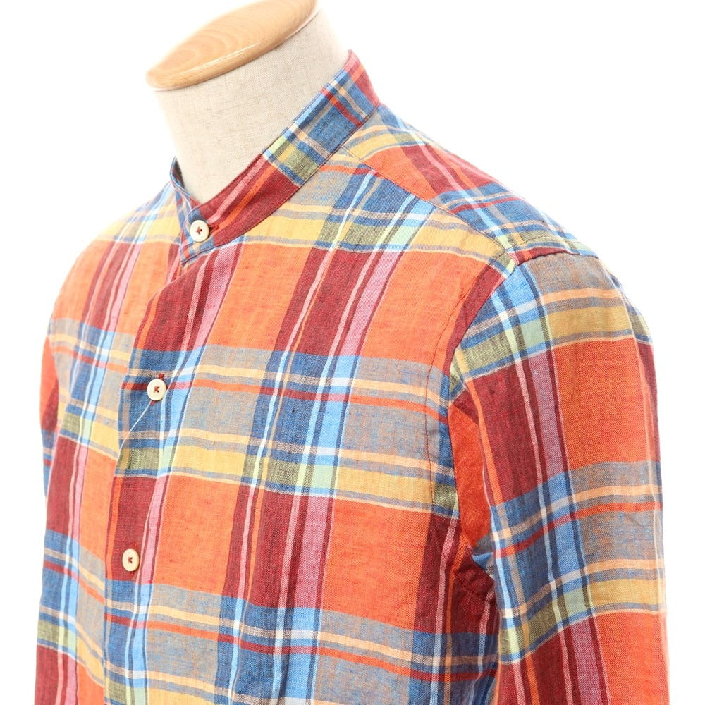 [Used] ALESSANDRO GHERARDI casual shirt
 Orange x Blue x Dark Red [Size S] [ORG] [S/S] [Condition Rank A] [Men&