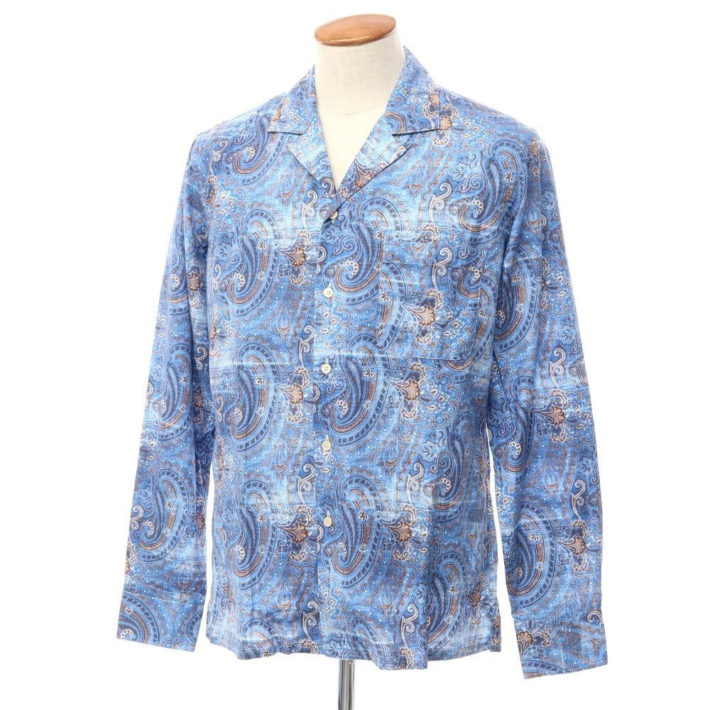 [Used] Alessandro Gherardi ALESSANDRO GHERARDI Cotton Paisley Open Collar Shirt Blue x Brown x White [Size M] [BLU] [S/S/A/W] [Condition Rank A] [Men&