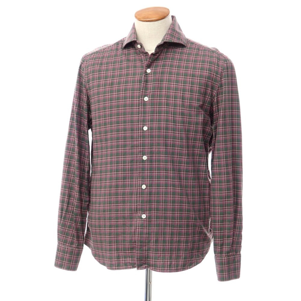 [Used] ERRICO FORMICOLA Cotton Check Wide Collar Casual Shirt Purple x Dark Green x Light Gray [Size M] [PUP] [S/S/A/W] [Condition Rank B] ​​[Men&