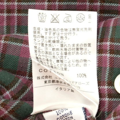 [Used] ERRICO FORMICOLA Cotton Check Wide Collar Casual Shirt Purple x Dark Green x Light Gray [Size M] [PUP] [S/S/A/W] [Condition Rank B] ​​[Men&