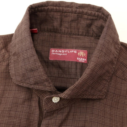 [Used] BARBA DANDY LIFE Cotton Check Wide Collar Shirt Brown [Size 41] [BRW] [S/S/A/W] [Condition Rank B] ​​[Men&