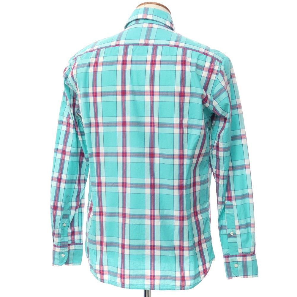 [Used] ORIAN Cotton Check Wide Collar Casual Shirt Aqua Green x Dark Pink x White [Size not specified (approximately M)] [GRN] [S/S/A/W] [Condition Rank B] ​​[Men&