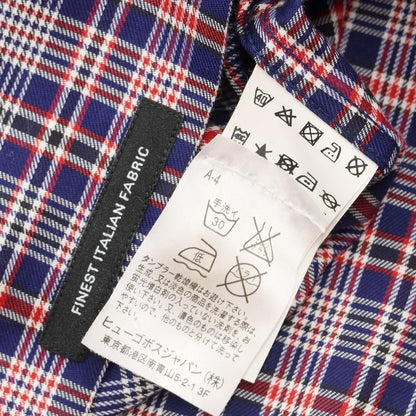 【中古】ヒューゴボス HUGO BOSS カジュアルシャツ
 ネイビーxレッドxホワイト【サイズ39】【NVY】【S/S/A/W】【状態ランクB】【メンズ】
【769486】[EPD]