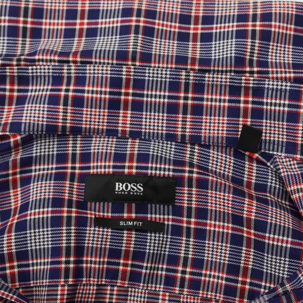 【中古】ヒューゴボス HUGO BOSS カジュアルシャツ
 ネイビーxレッドxホワイト【サイズ39】【NVY】【S/S/A/W】【状態ランクB】【メンズ】
【769486】[EPD]