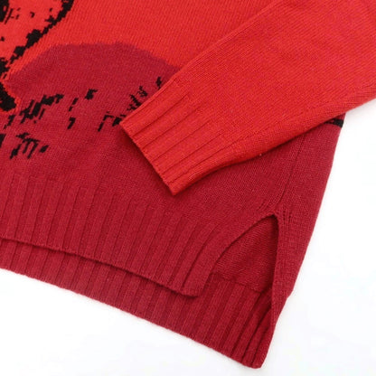 [Used] Emporio Armani EMPORIO ARMANI Fall/Winter 2022 pullover knit
 Red x Black [Size M] [RED] [A/W] [Condition Rank B] ​​[Men&