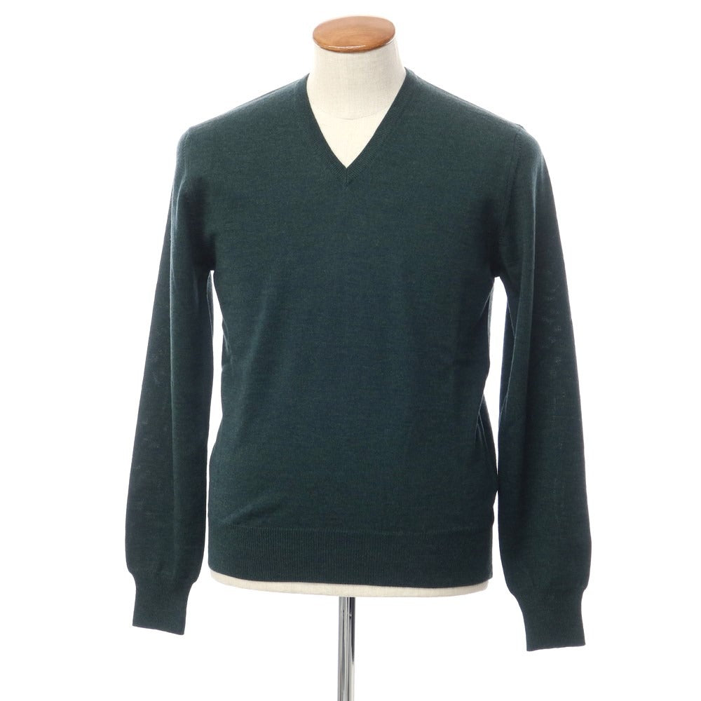 [Used] Heritage High Gauge Wool V-neck Knit Dark Green [Size S/48] [GRN] [A/W] [Condition Rank A] [Men&
