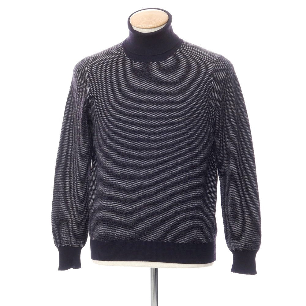 [Used] Buffy High Gauge Wool Turtleneck Knit Dark Navy x White [Size 44] [NVY] [A/W] [Condition Rank B] ​​[Men&