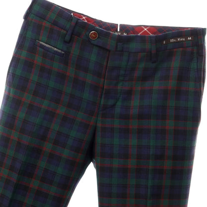 [Used] PT01 Mc.Kay Wool Check Casual Slacks Pants Green x Navy [Size 44] [GRN] [A/W] [Condition Rank A] [Men&