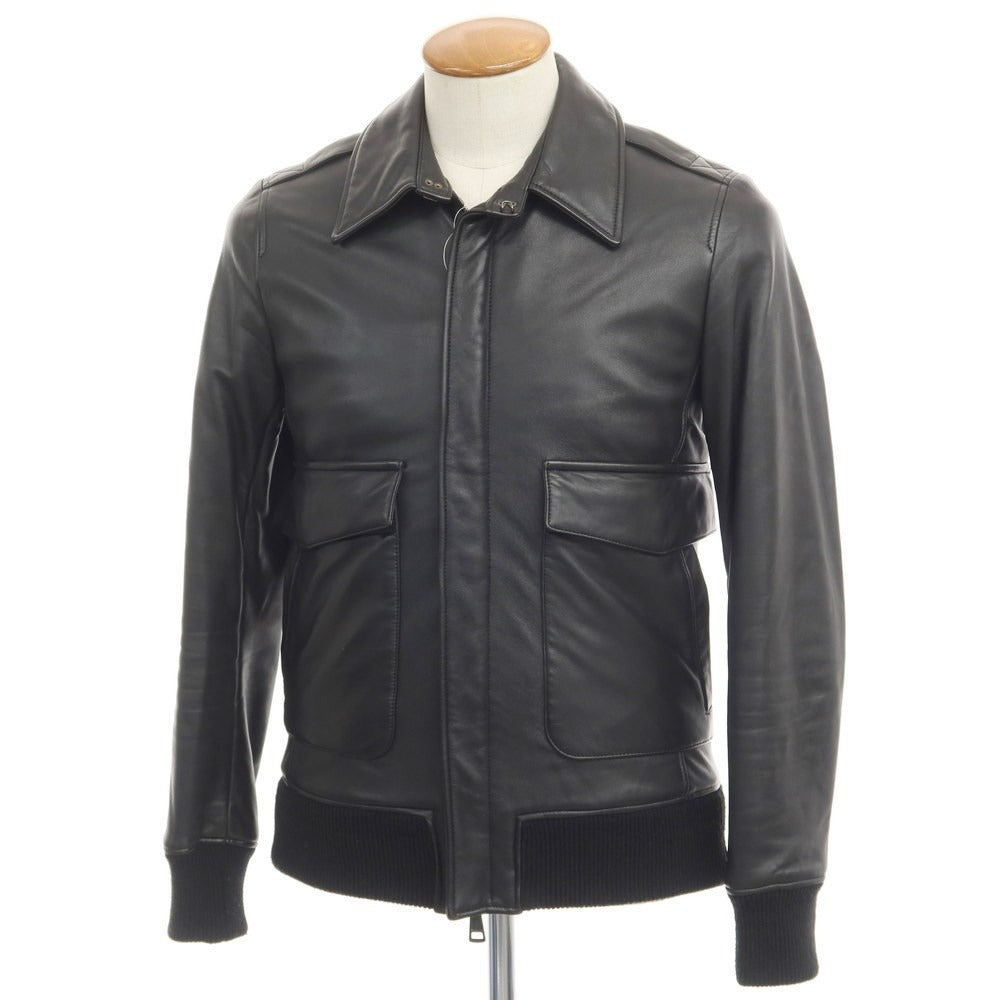 【中古】エーケーエム エイケイエム AKM B011 A-2 羊革 レザーブルゾン ブラック【サイズL】【BLK】【A/W】【状態ランクB】【メンズ】