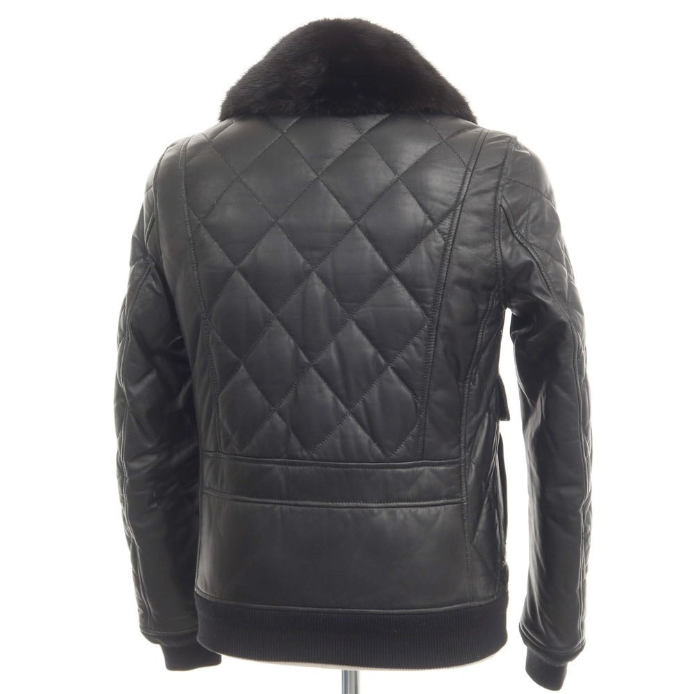 [Used] 1piu1uguale3 x DUVETICA Lamb leather mink fur down jacket blouson black [Size V] [BLK] [A/W] [Condition rank B] ​​[Men&