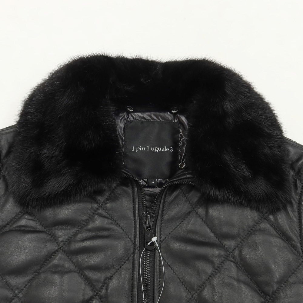 [Used] 1piu1uguale3 x DUVETICA Lamb leather mink fur down jacket blouson black [Size V] [BLK] [A/W] [Condition rank B] ​​[Men&