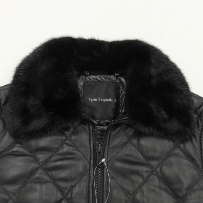 [Used] 1piu1uguale3 x DUVETICA Lamb leather mink fur down jacket blouson black [Size V] [BLK] [A/W] [Condition rank B] ​​[Men&