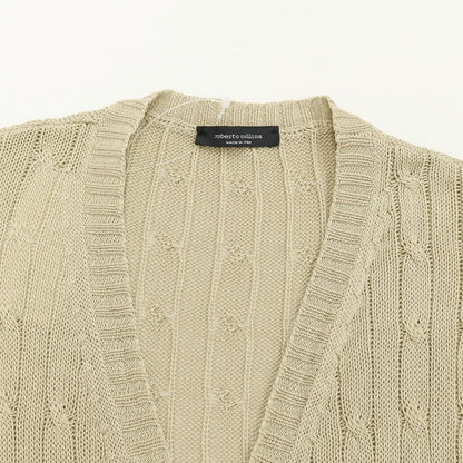 [Used] ROBERTO COLLINA Cotton Cable Knit Cardigan Beige [Size 44] [BEI] [S/S] [Condition Rank C] [Men&