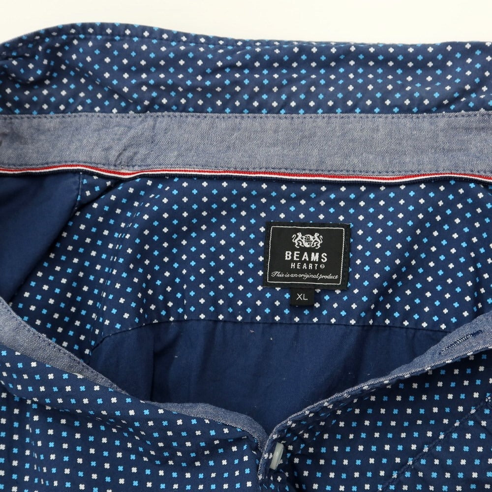 【中古】ビームスハート BEAMS HEART カジュアルシャツ
 ネイビーxライトブルーxホワイト【サイズXL】【NVY】【S/S/A/W】【状態ランクC】【メンズ】
【769485】 BPD