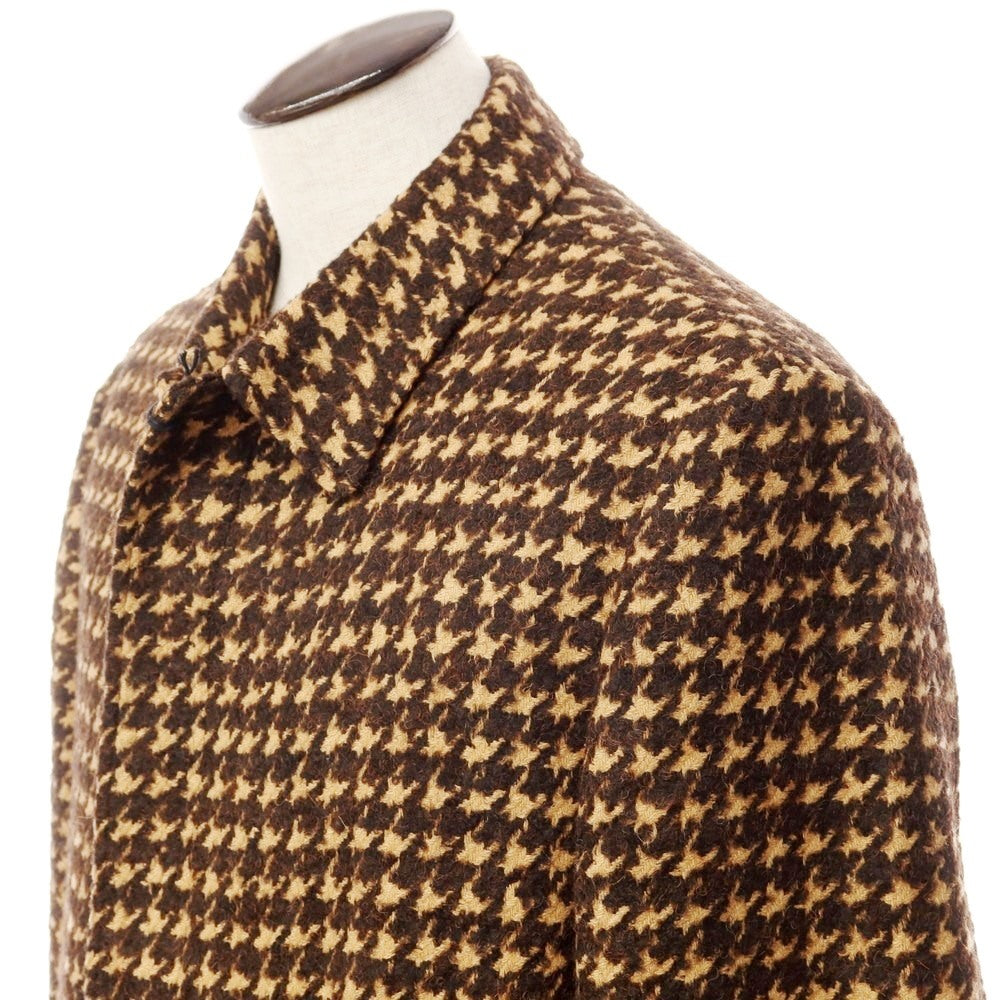 [Used] [Unused] T-JACKET Houndstooth patterned trench coat, beige x brown [Size L] [BRW] [A/W] [Condition Rank S] [Men&