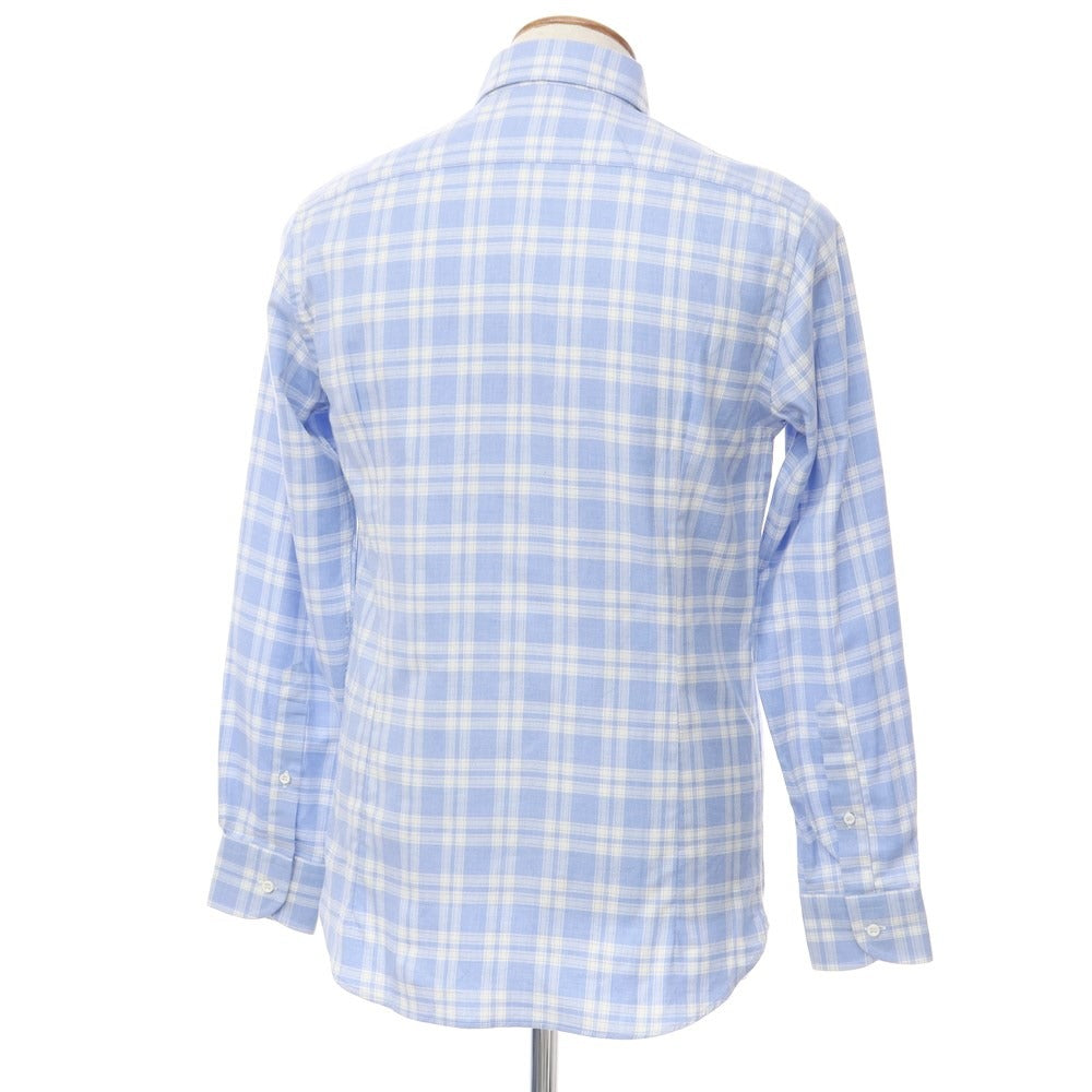 [Used] ORIAN Cotton Check Button-down Casual Shirt Light Blue x White [Size M] [BLU] [A/W] [Condition Rank B] ​​[Men&