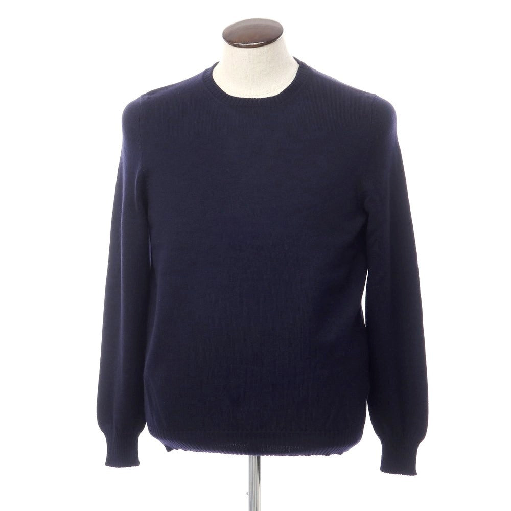 【中古】グランサッソ GRAN SASSO ハイゲージウール クルーネックニット ネイビー【サイズ52】【NVY】【A/W】【状態ランクB】【メンズ】【769090】