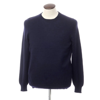【中古】グランサッソ GRAN SASSO ハイゲージウール クルーネックニット ネイビー【サイズ52】【NVY】【A/W】【状態ランクB】【メンズ】【769090】