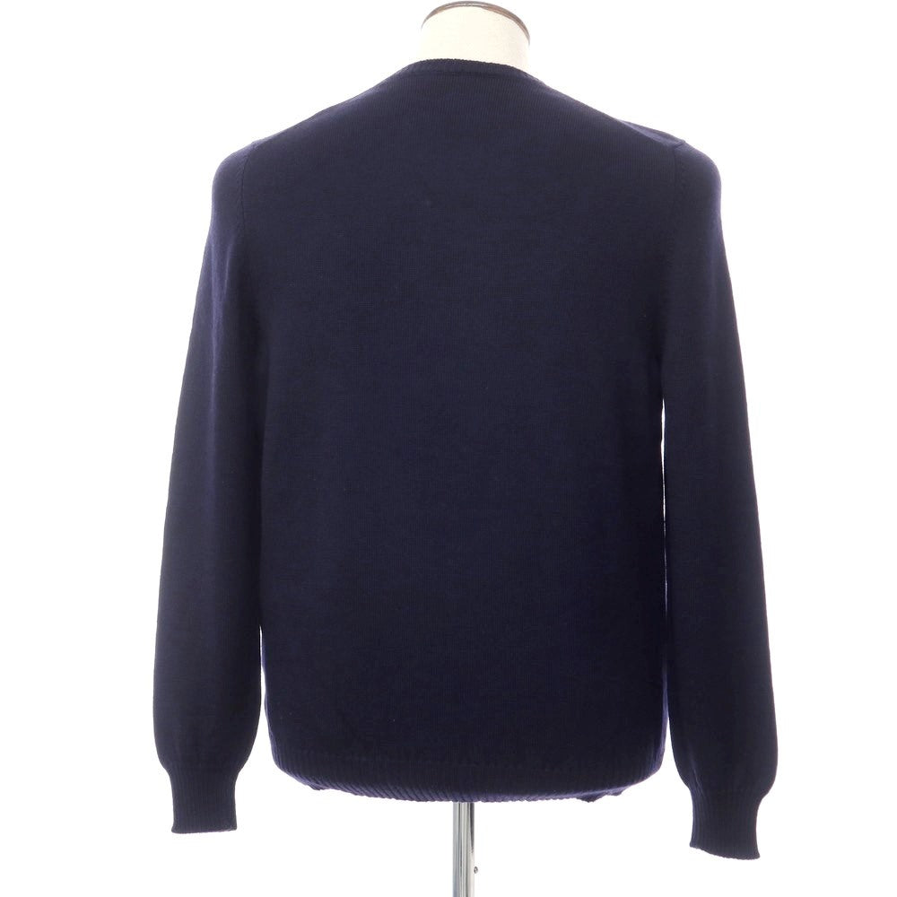 【中古】グランサッソ GRAN SASSO ハイゲージウール クルーネックニット ネイビー【サイズ52】【NVY】【A/W】【状態ランクB】【メンズ】【769090】
