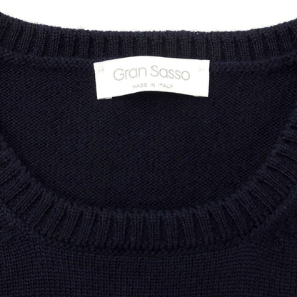 【中古】グランサッソ GRAN SASSO ハイゲージウール クルーネックニット ネイビー【サイズ52】【NVY】【A/W】【状態ランクB】【メンズ】【769090】