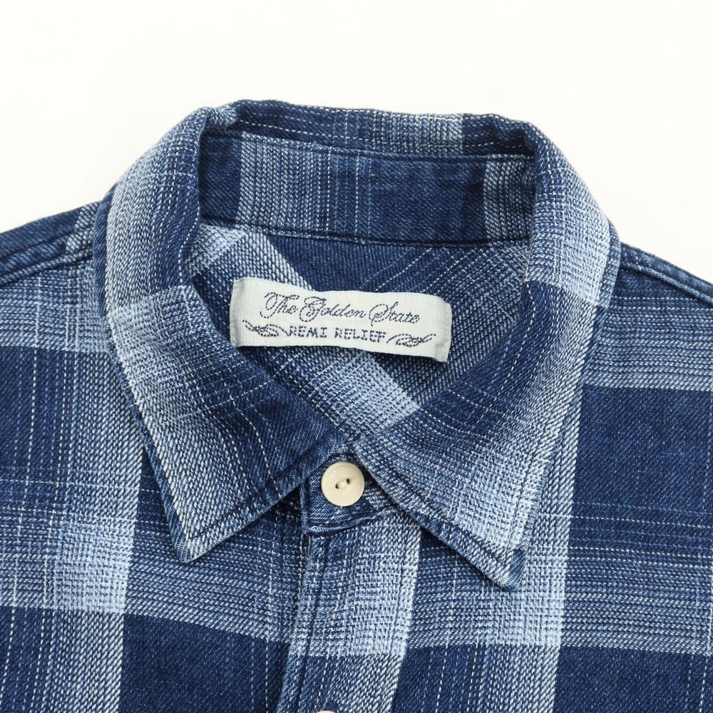 【中古】レミレリーフ REMI RELIEF カジュアルシャツ
 ネイビーxライトブルー【サイズM】【NVY】【S/S/A/W】【状態ランクB】【メンズ】
【769485】 BPD