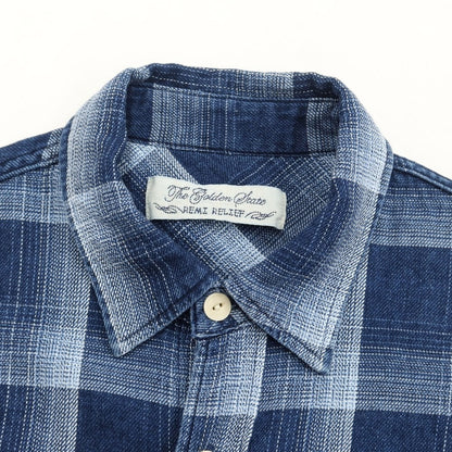 【中古】レミレリーフ REMI RELIEF カジュアルシャツ
 ネイビーxライトブルー【サイズM】【NVY】【S/S/A/W】【状態ランクB】【メンズ】
【769485】 BPD