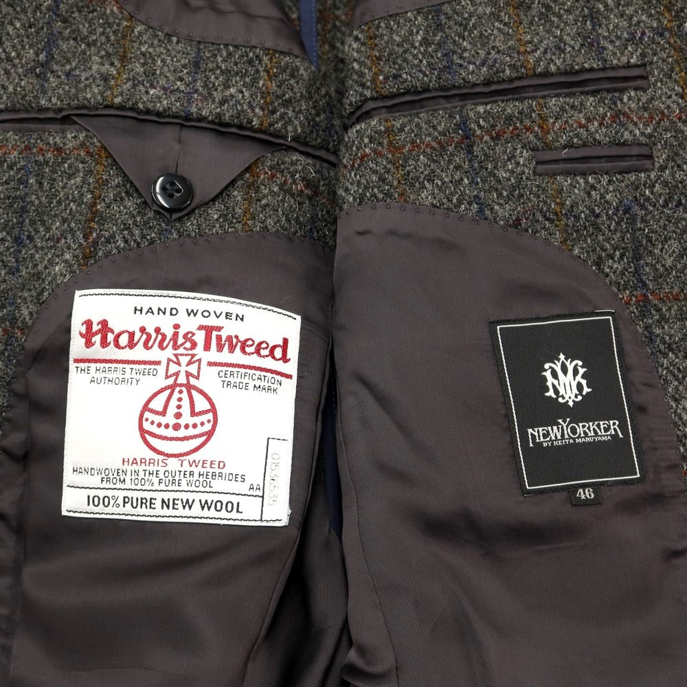 [Used] NEWYORKER Harris Tweed Wool Check 2B Tailored Jacket Dark Gray x Navy [Size 46] [GRY] [A/W] [Condition Rank B] ​​[Men&