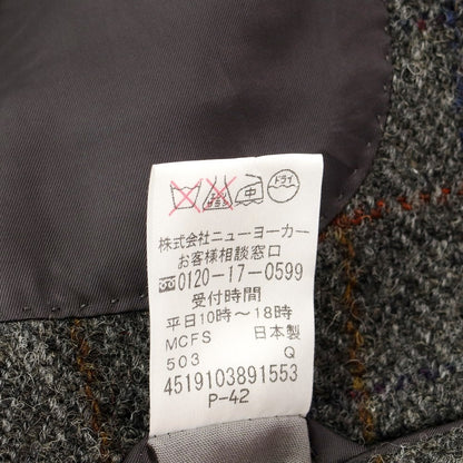 [Used] NEWYORKER Harris Tweed Wool Check 2B Tailored Jacket Dark Gray x Navy [Size 46] [GRY] [A/W] [Condition Rank B] ​​[Men&