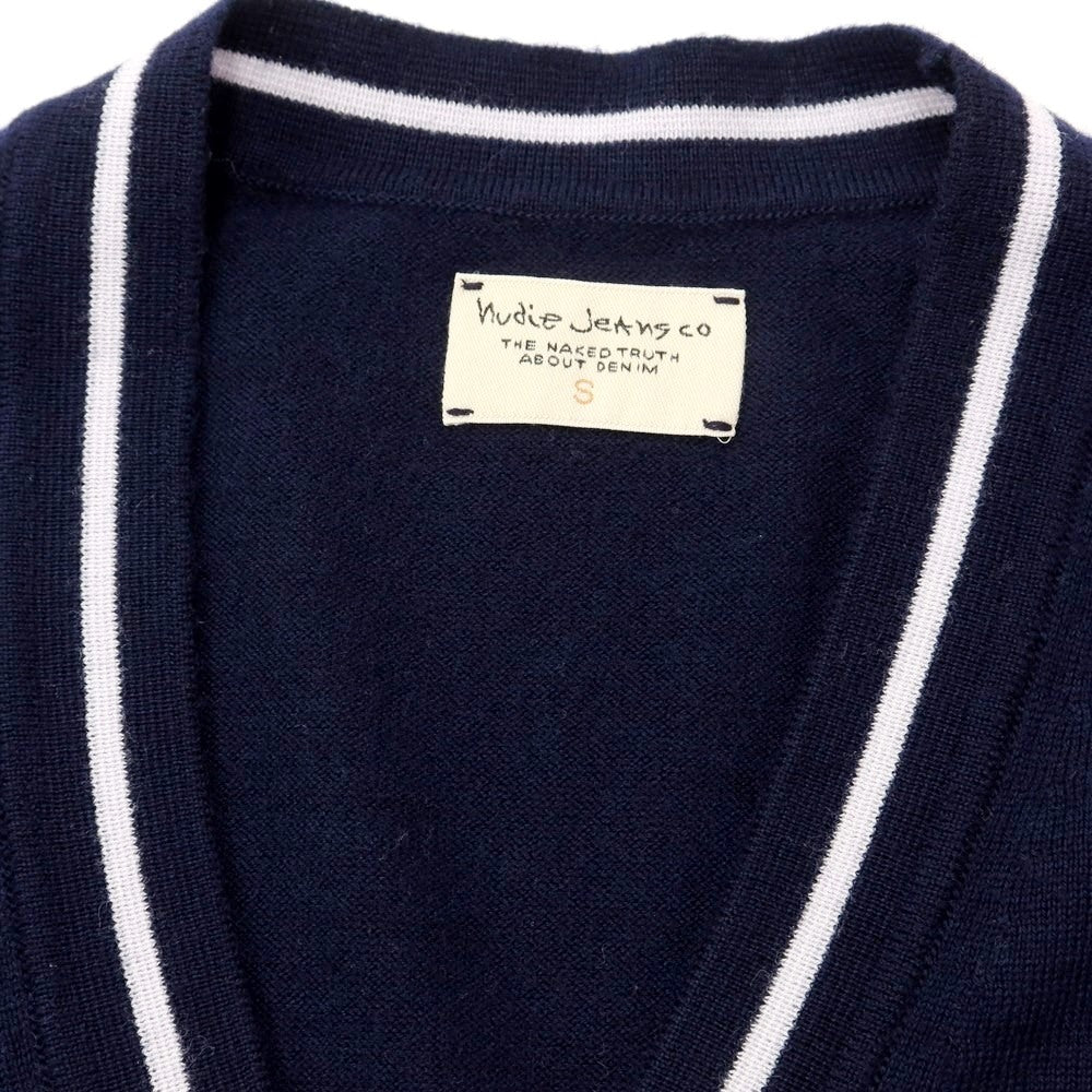 [Used] Nudie Jeans High Gauge Wool Knit Cardigan Navy [Size S] [NVY] [A/W] [Condition Rank C] [Men&