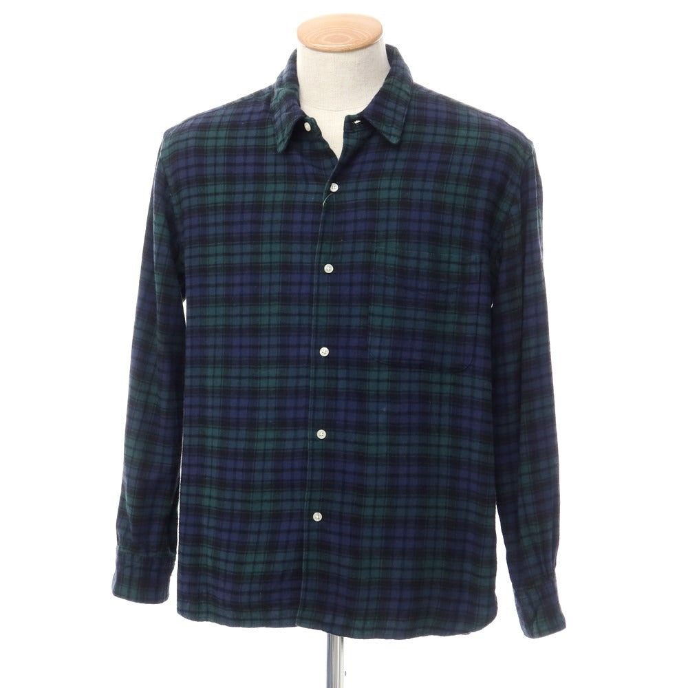 [Used] SHIPS Cotton Check Casual Shirt Navy x Green [Size S] [NVY] [A/W] [Condition Rank C] [Men&