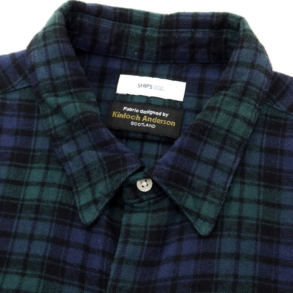 [Used] SHIPS Cotton Check Casual Shirt Navy x Green [Size S] [NVY] [A/W] [Condition Rank C] [Men&