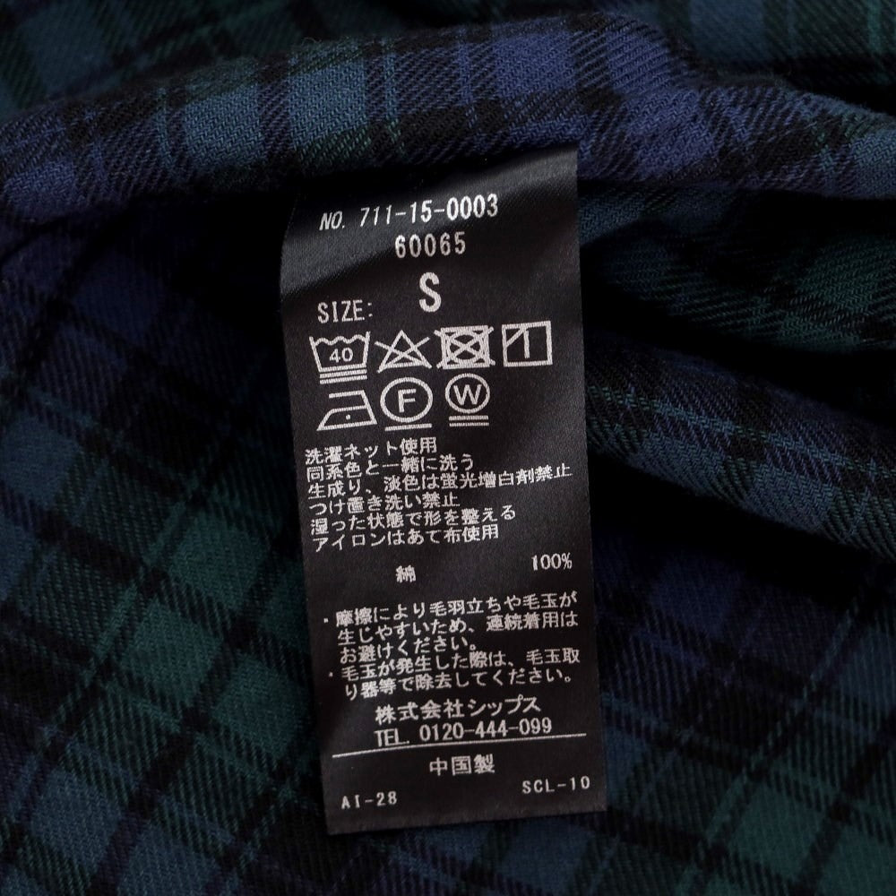 [Used] SHIPS Cotton Check Casual Shirt Navy x Green [Size S] [NVY] [A/W] [Condition Rank C] [Men&