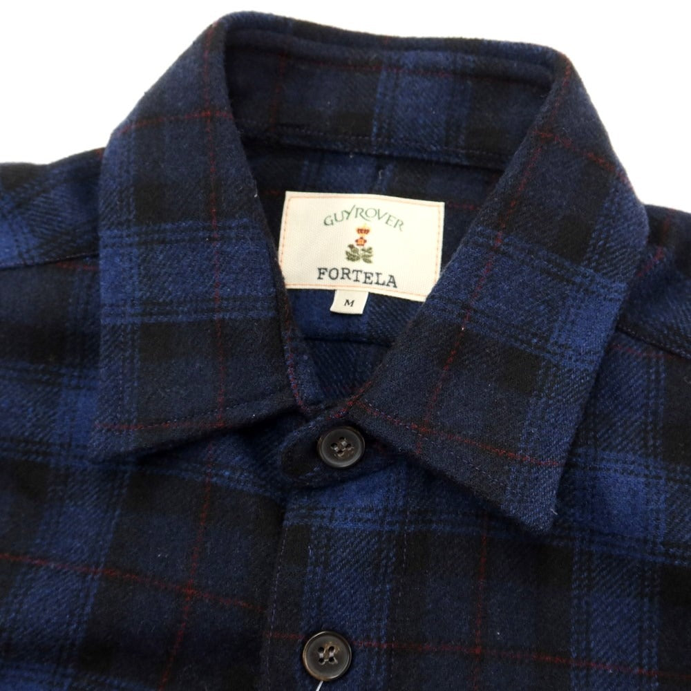 [Used] GUY ROVER FORTELA collaboration cotton check casual shirt, navy x black [size M] [NVY] [A/W] [condition rank B] ​​[men&