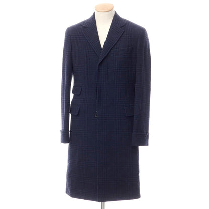 [Used] Raffaele Caruso Wool Nylon Glen Check Chesterfield Coat Navy [Size 42] [NVY] [A/W] [Condition Rank B] ​​[Men&