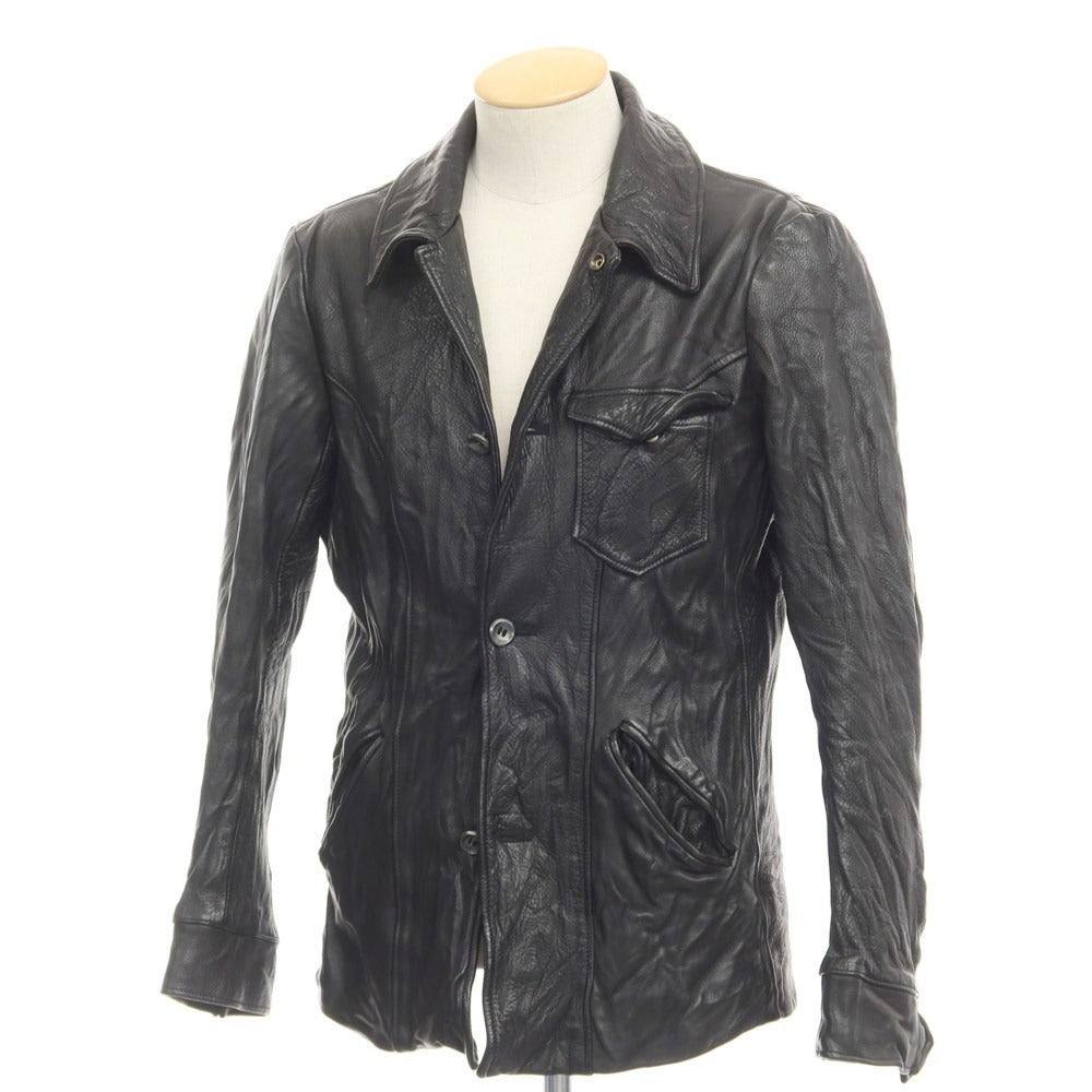 【中古】ダブルジェイケイ wjk レザージャケット ブルゾン ブラック【サイズ表記なし(S位)】【BLK】【A/W】【状態ランクC】【メンズ】【768976】