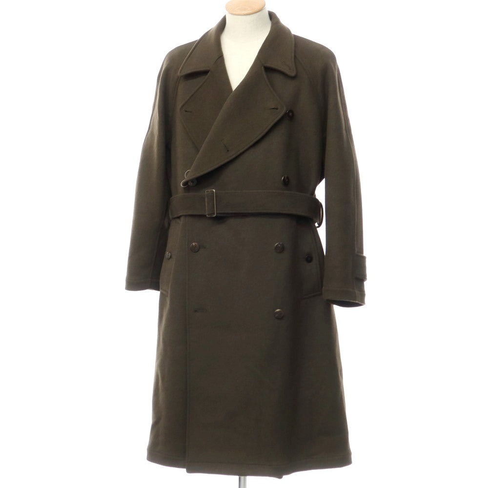 [Used] S Wool Rayon Oversized Double Breasted Coat Olive [Size 1] [GRN] [A/W] [Condition Rank B] ​​[Men&