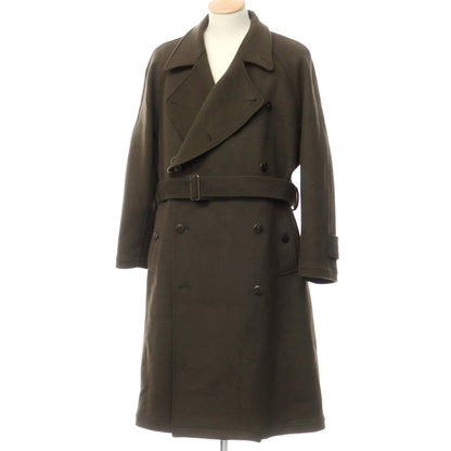 [Used] S Wool Rayon Oversized Double Breasted Coat Olive [Size 1] [GRN] [A/W] [Condition Rank B] ​​[Men&