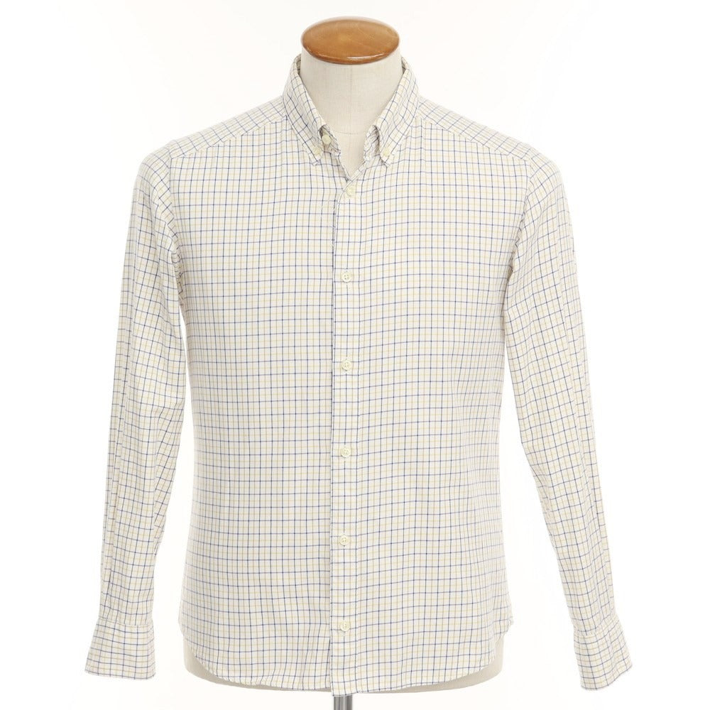 [Used] YAECA Cotton Check Button-down Shirt White x Navy x Yellow [Size 2] [WHT] [S/S/A/W] [Condition Rank C] [Men&