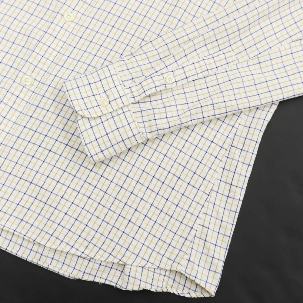 [Used] YAECA Cotton Check Button-down Shirt White x Navy x Yellow [Size 2] [WHT] [S/S/A/W] [Condition Rank C] [Men&