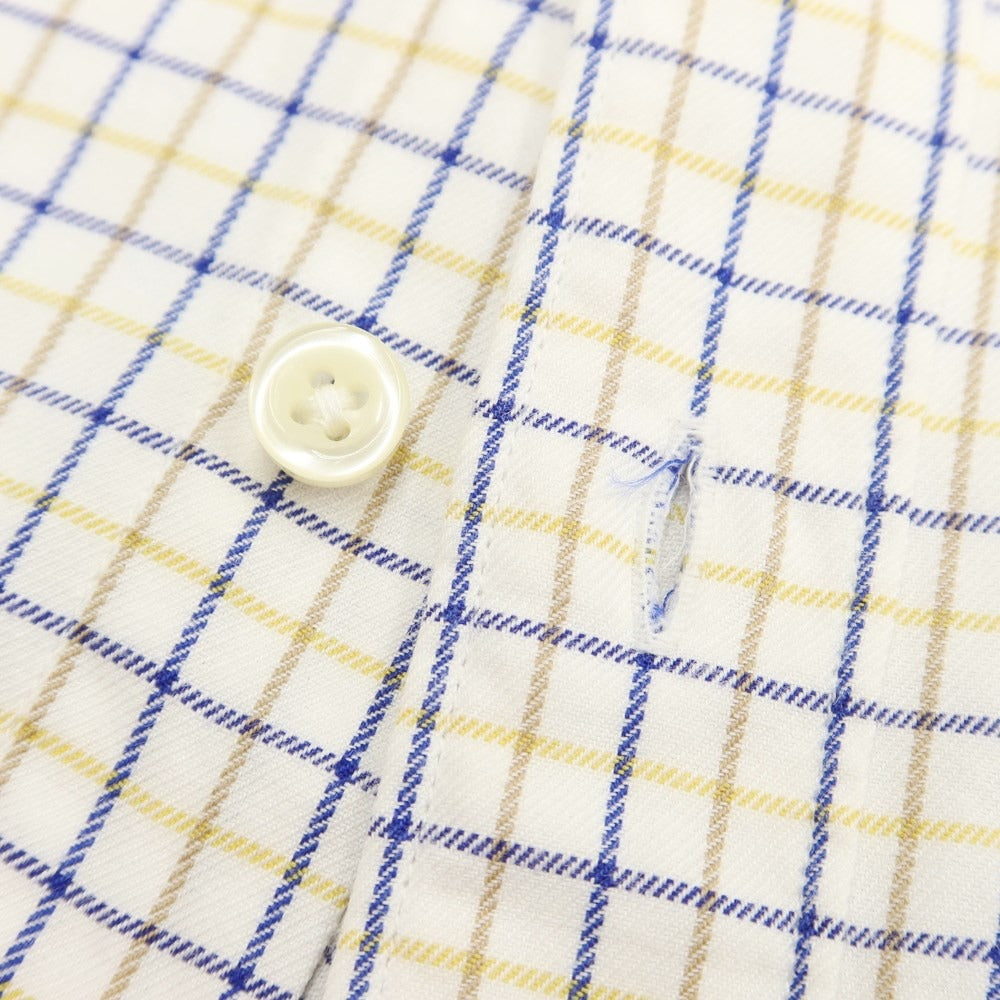 [Used] YAECA Cotton Check Button-down Shirt White x Navy x Yellow [Size 2] [WHT] [S/S/A/W] [Condition Rank C] [Men&