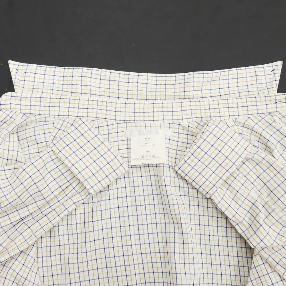 [Used] YAECA Cotton Check Button-down Shirt White x Navy x Yellow [Size 2] [WHT] [S/S/A/W] [Condition Rank C] [Men&