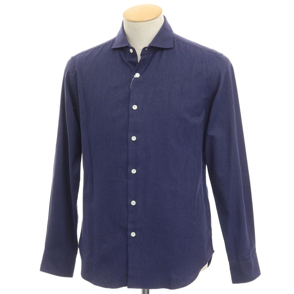 [Used] EDIFICE Cotton Horizontal Collar Shirt Navy [Size 44] [NVY] [A/W] [Condition Rank B] ​​[Men&