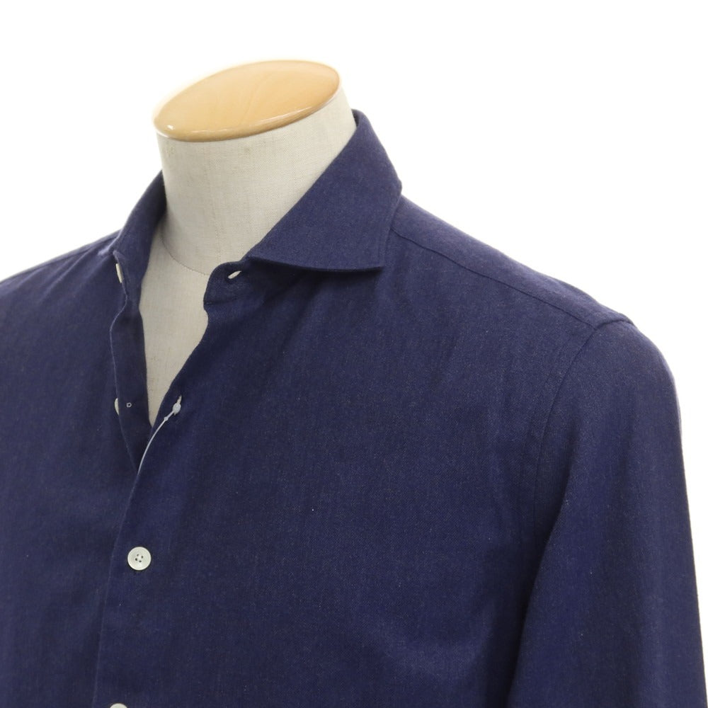 [Used] EDIFICE Cotton Horizontal Collar Shirt Navy [Size 44] [NVY] [A/W] [Condition Rank B] ​​[Men&