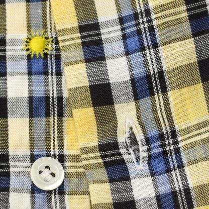 [Used] Giannetto Cotton Check Horizontal Collar Casual Shirt Yellow x Blue x Black [Size S] [YEL] [S/S/A/W] [Condition Rank B] ​​[Men&