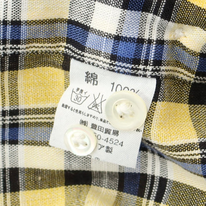 [Used] Giannetto Cotton Check Horizontal Collar Casual Shirt Yellow x Blue x Black [Size S] [YEL] [S/S/A/W] [Condition Rank B] ​​[Men&