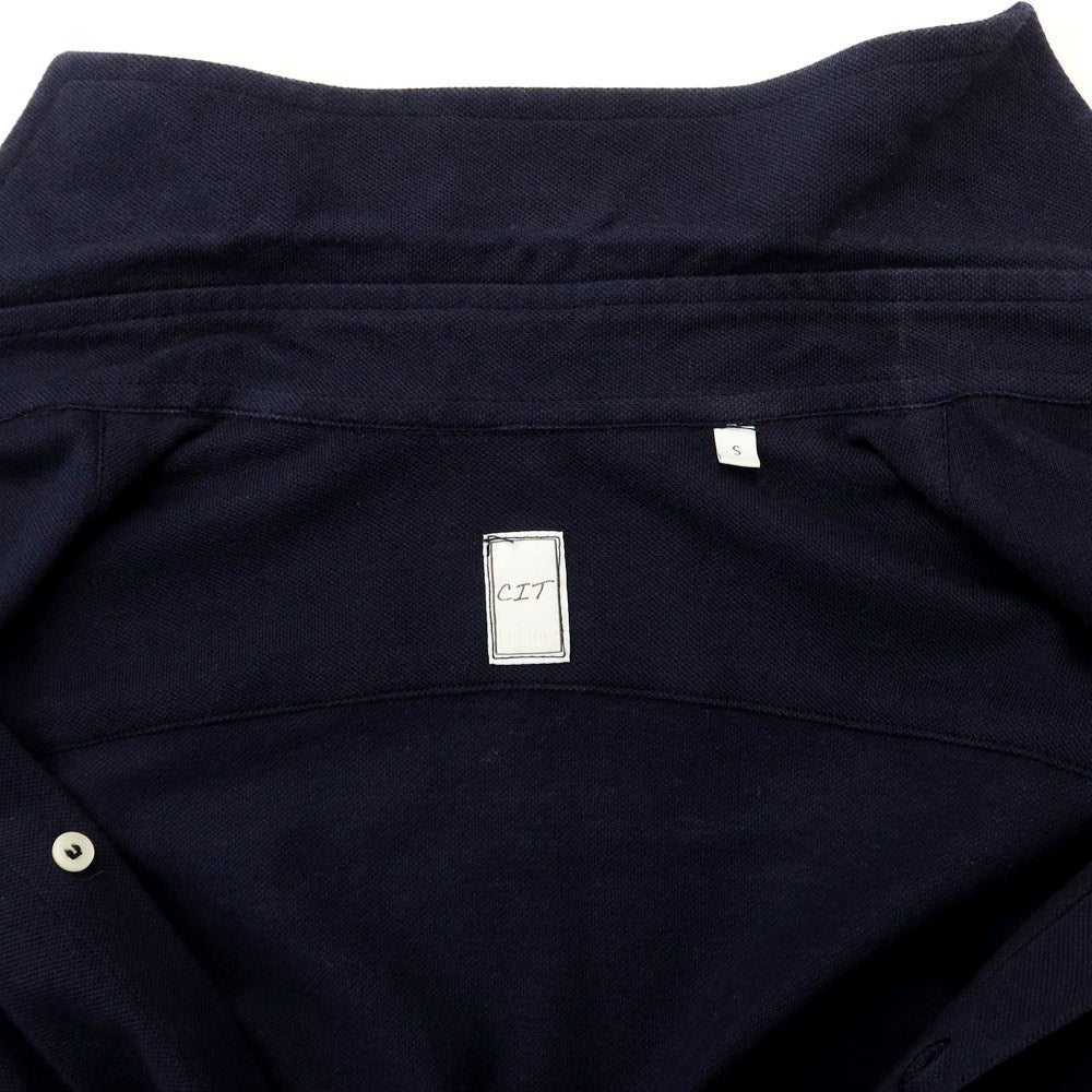 [Used] CIT LUXURY Cotton Pique Horizontal Collar Casual Shirt Navy [Size S] [NVY] [S/S/A/W] [Condition Rank C] [Men&