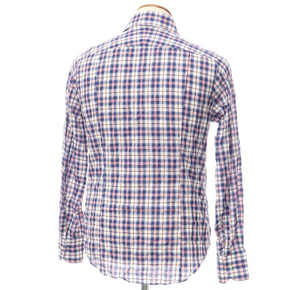 [Used] Barneys New York BARNEYS NEWYORK Cotton Check Horizontal Collar Casual Shirt Navy x Pink x White [Size M] [NVY] [S/S/A/W] [Condition Rank C] [Men&