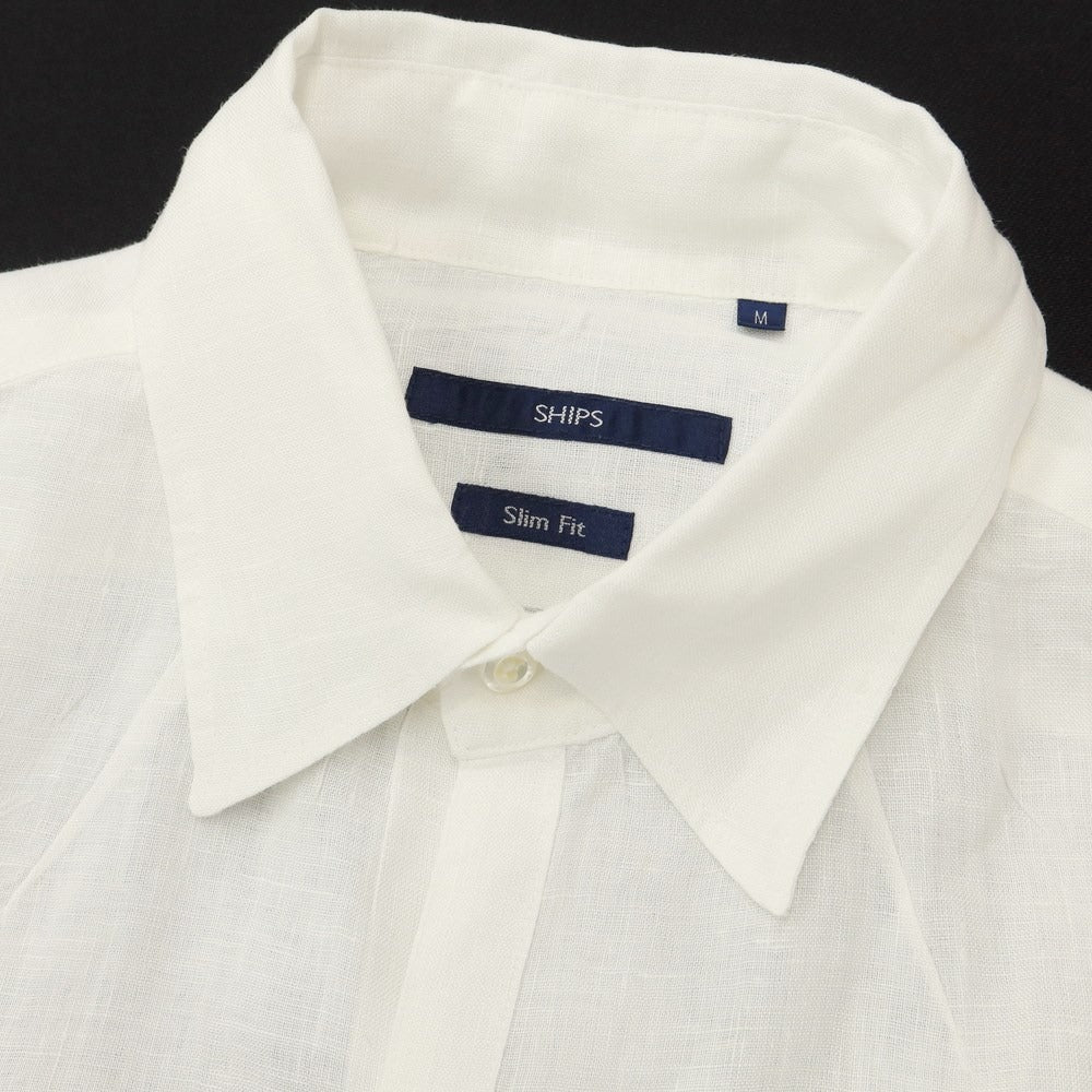 【中古】シップス SHIPS カジュアルシャツ
 ホワイト【サイズM】【WHT】【S/S】【状態ランクB】【メンズ】
【769482】 BPD